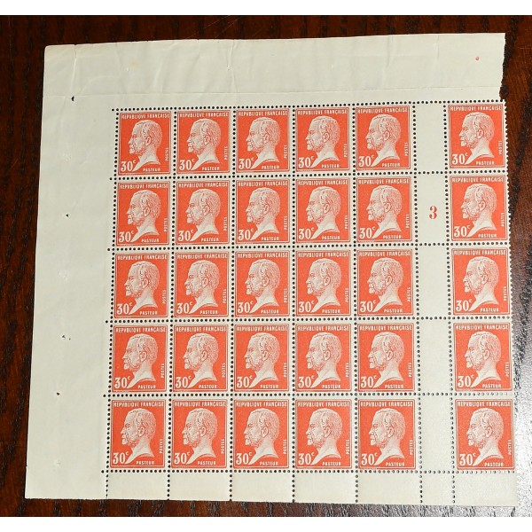 1 fragment de 30 timbres Pasteur numéro 173 neufs**