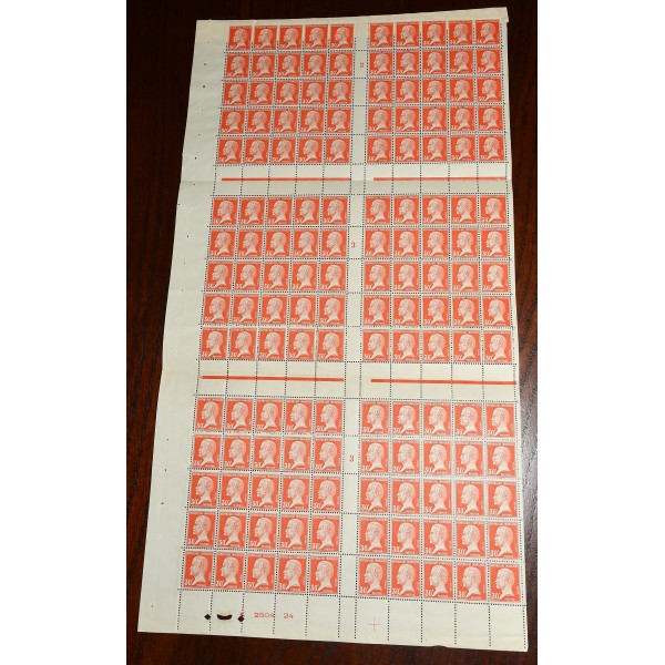 rarissime feuille entiere de 150 timbres Pasteur numéro 173 neufs**