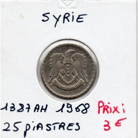 Syrie, 25 Piastres 1387 AH - 1968 Sup Km.96 Aigle