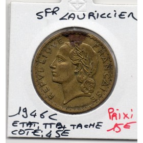 5 francs Lavrillier 1946 C Castelsarrasin TTB+ Tache