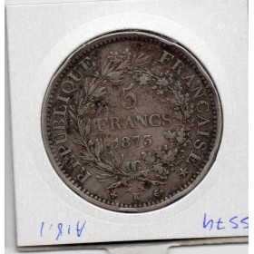 5 francs Hercule 1873 K Bordeaux TTB-, France pièce de monnaie