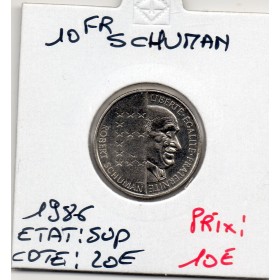 10 francs Schuman 1986 Sup