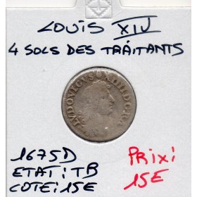 4 Sols des traitants 1675 D Vimy Louis XIV TB