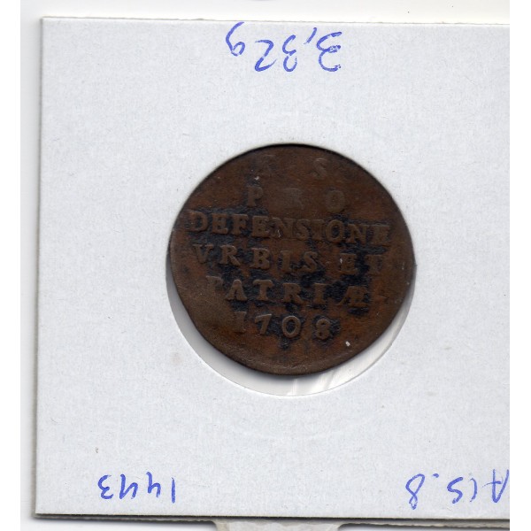Flandre, Siege de Lille 10 sols TB 1708 Louis XIV