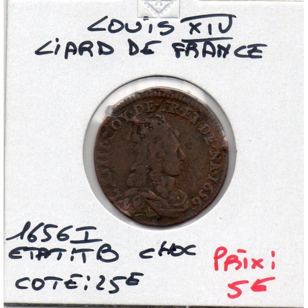 Liard de France 1656 I Limoge TB Louis XIV Choc