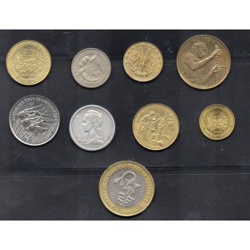 Lot de 9 pièces d'ancienne Afrique françaises 1955 à 2007 TTB à Sup