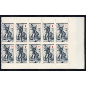 Carnet Croix Rouge année 1955 Yvert  2004 petites froissures verticales au dos sur la couverture