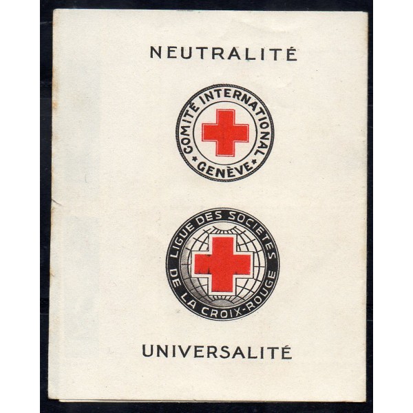 Carnet Croix Rouge année 1955 Yvert  2004 petites froissures verticales au dos sur la couverture