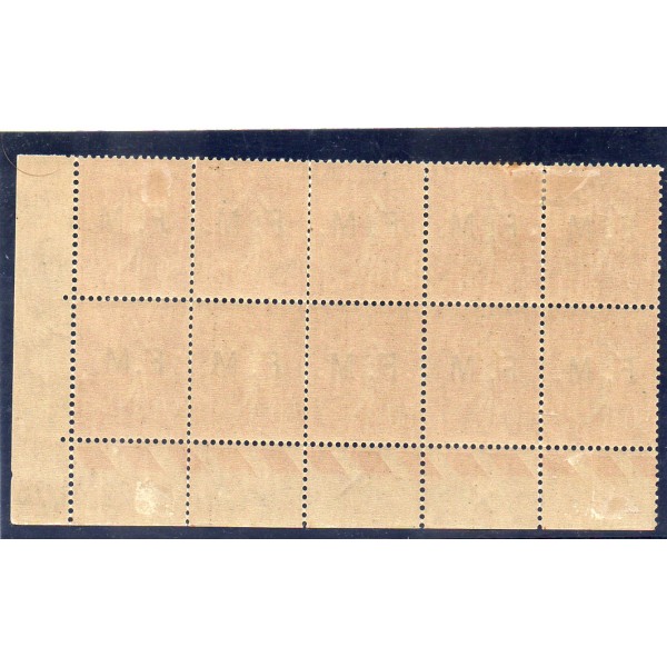 bloc de 10 timbres avec les 3 variétés Franchise Militaire Yvert 6 6a 6b 6c semeuse