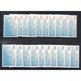 Sous faciale 10 séries timbres France Services Yvert 116-117 Palais des droits de l'homme à Strasbourg
