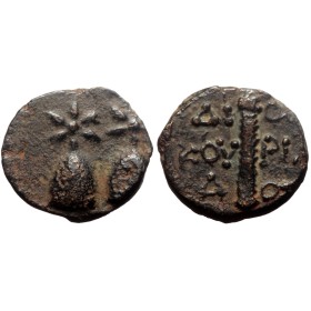 Colchide, Kolchis, Dioscurias Ae15 cuivre  (-105 à -90) Pileus et Thyrse