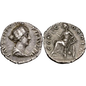 Denier de Faustine II sous Antonin (152-153) RIC 502a CONCORDIA atelier Rome