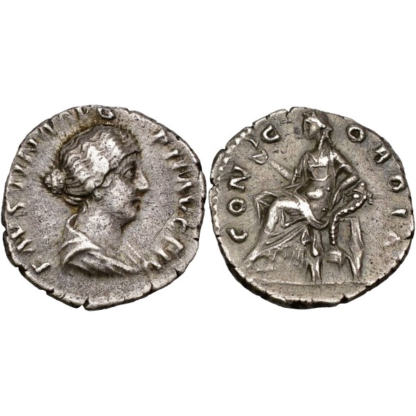 Denier de Faustine II sous Antonin (152-153) RIC 502a CONCORDIA atelier Rome