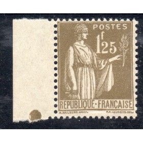 Timbre France Yvert No 287 Type paix 1.25f Olive neuf **
