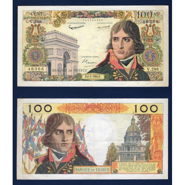 100 Nouveaux Francs Bonaparte TTB 6.2.1964 Billet de la banque de France