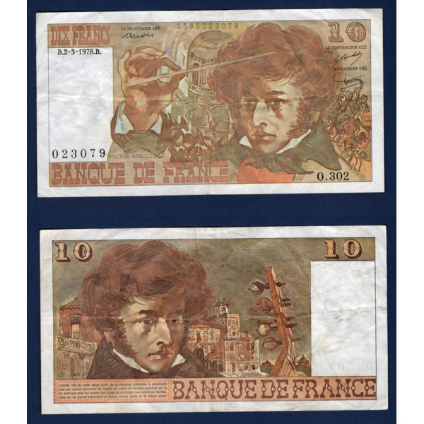 10 Francs Berlioz, TB+, 2.3.1978, Billet de la banque de France