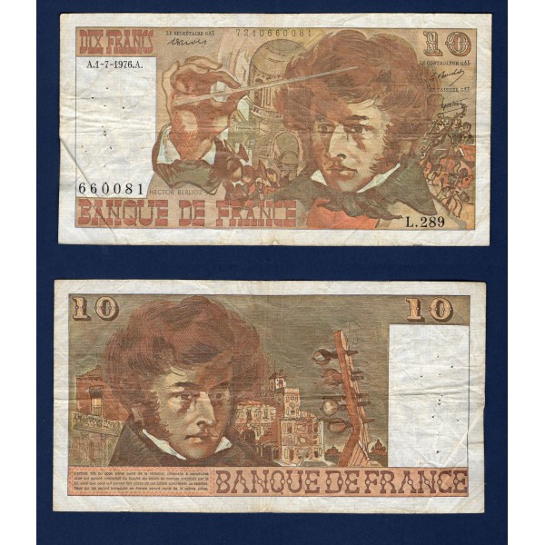 10 Francs Berlioz, TB, 1.7.1976 Billet de la banque de France