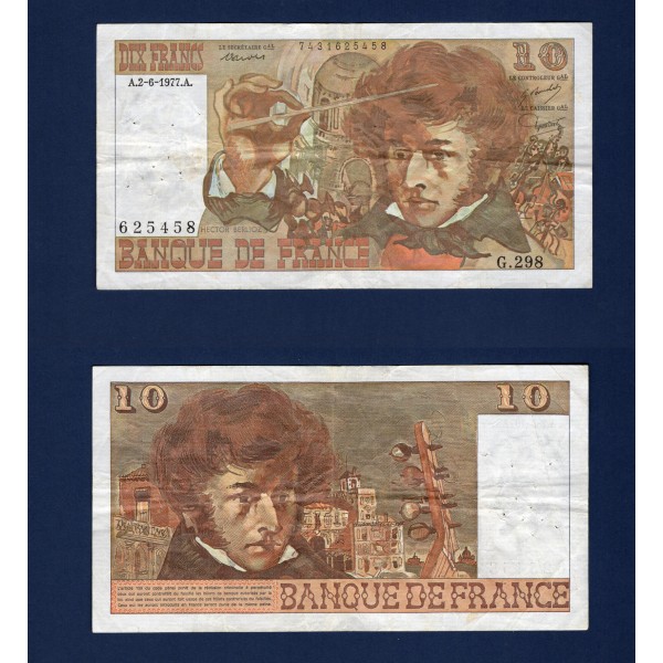 10 Francs Berlioz, TB+, 2.6.1977, Billet de la banque de France