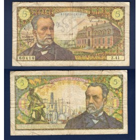 5 Francs Pasteur, B écrit, 4.11.1966 Billet de la banque de France
