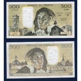 500 Francs Pascal, TTB, 5.7.1984 Billet de la banque de France