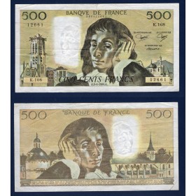 500 Francs Pascal, TTB, 3.4.1980 Billet de la banque de France