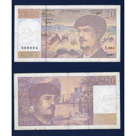 20 Francs Debussy, TB, 1997 Billet de la banque de France