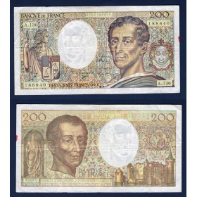 200 Francs Montesquieu TB 1992 Billet de la banque de France