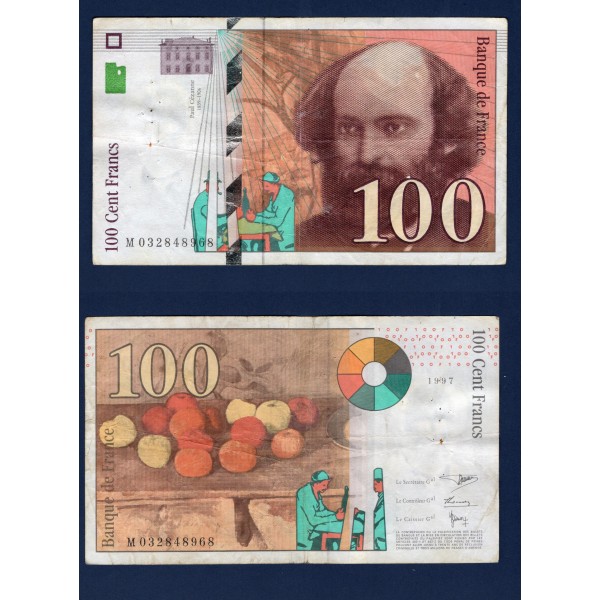 100 Francs Cézanne, TB, 1997 Billet de la banque de France