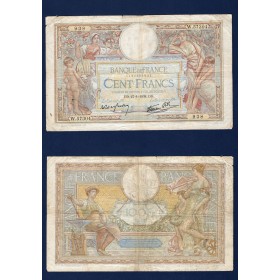 100 Francs LOM, B+, 27.1.1938 Billet de la banque de France
