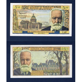 5 Nouveaux Francs  Victor Hugo, Sup, 2.2.1961, Billet de la banque de France