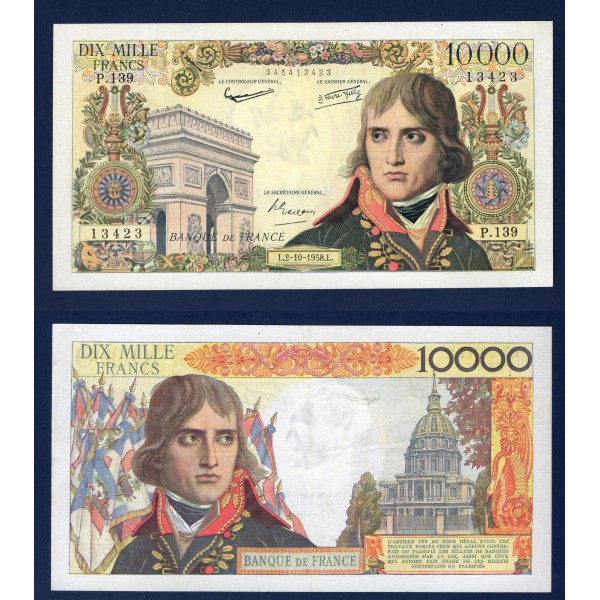 10000 Francs Bonaparte, TTB, 2.10.1958 Billet de la banque de France