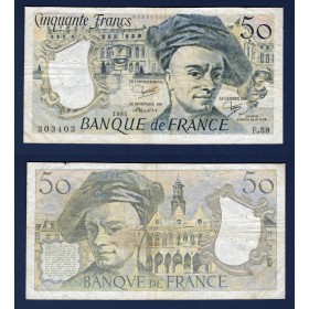 50 Francs Quentin, TB, 1984 Billet de la banque de France