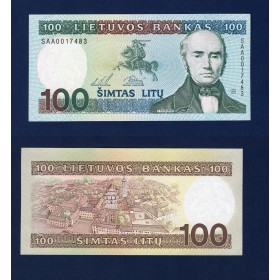 Lituanie P.50b, Neuf Billet de 100 Litu 1994 Simonas Daukantas