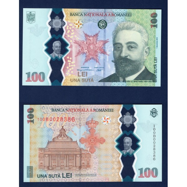 Roumanie P.125, Neuf, Billet de 100 lei 2019 Ion Bratianu