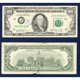Etats Unis P.473a Kansas City, TTB écrit Billet de 100 Dollars 1981 série J
