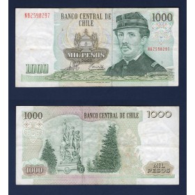 Chili P.154f, TTB Billet de 1000 Pesos 1995-2005 Ignacio Carrera Pinto
