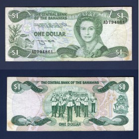 Bahamas P.43b, TB Billet de 1 dollar 1984 Fanfare