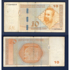 Bosnie P.80a, TB Billet de 10 Mark Convertible 2012 Dizdar