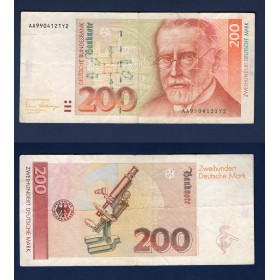 Allemagne RFA P.42, TB Billet de 200 Mark 1989 Paul Ehrlich