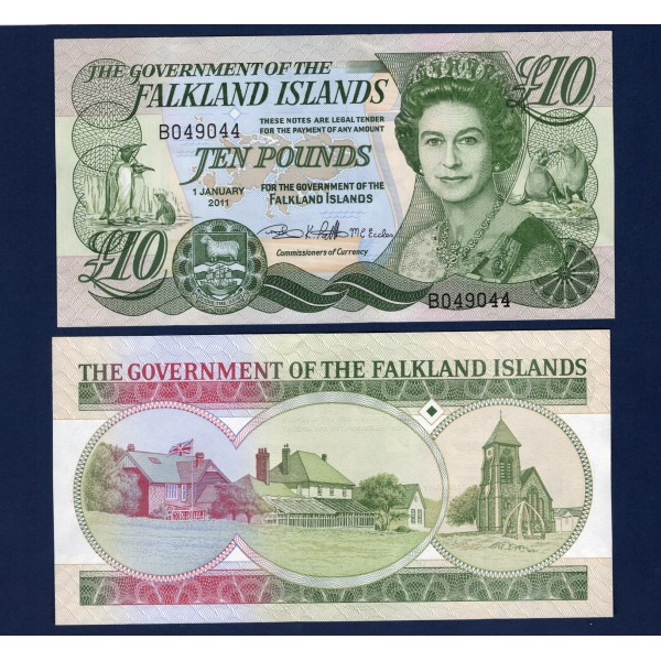 Falkland P.18, Neuf Billet de 10 Pounds 2011 Elizabeth II