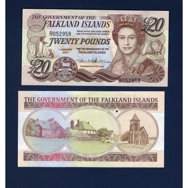 Falkland P.19, Neuf Billet de 20 Pounds 2011 Elizabeth II