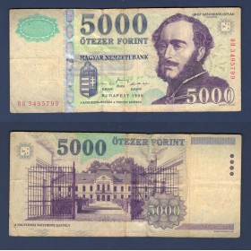 Hongrie P.182a, B Billet de 5000 Forint 2008 Szechenyi Istvan