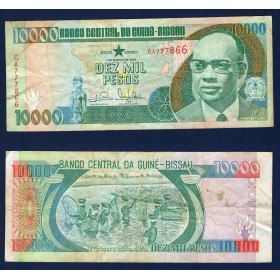 Guinée Bissau P.15b, TB Billet de 10000 Pesos 1993 Amilcar Cabral