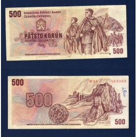 Tchécoslovaquie P.93b, TB Billet de 500 Korun 1973