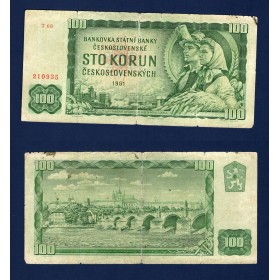 Tchécoslovaquie P.91g, B Billet de 100 Korun 1961 série T