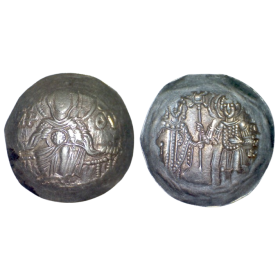 Trachy d'Electrum Manuel 1er Comnène (1143-1180), SB.1974 atelier Thessalonique