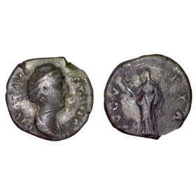 Denier de Faustine mère (147+) RIC 356 Cérès atelier Rome
