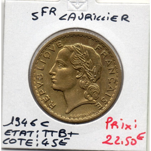 5 francs Lavrillier 1946 C Castelsarrasin TTB+
