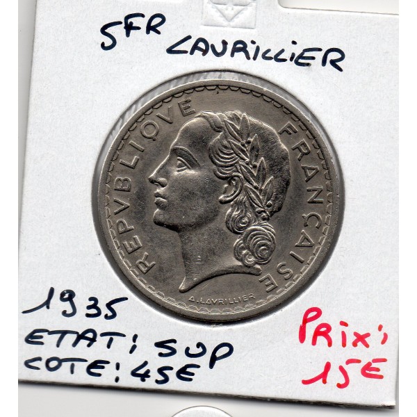 5 francs Lavrillier - 1935 - Sup - F.336/4