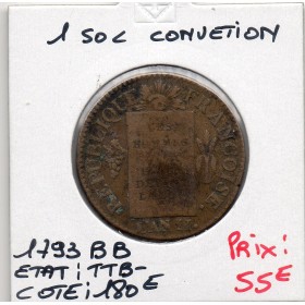 1 sol aux balances 1793 BB Strasbourg TTB- legende Françoise